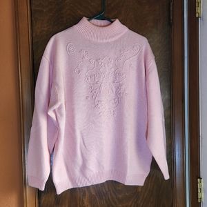 Soft Pink Embroidered Sweater